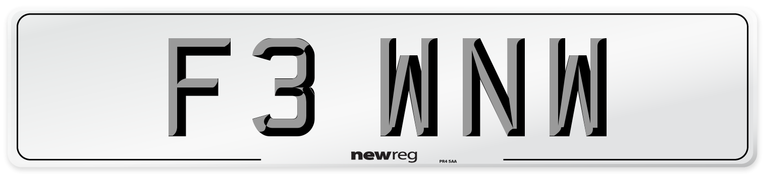F3 WNW Number Plate from New Reg